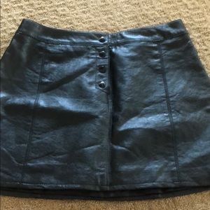 H&M black leather skirt size 10